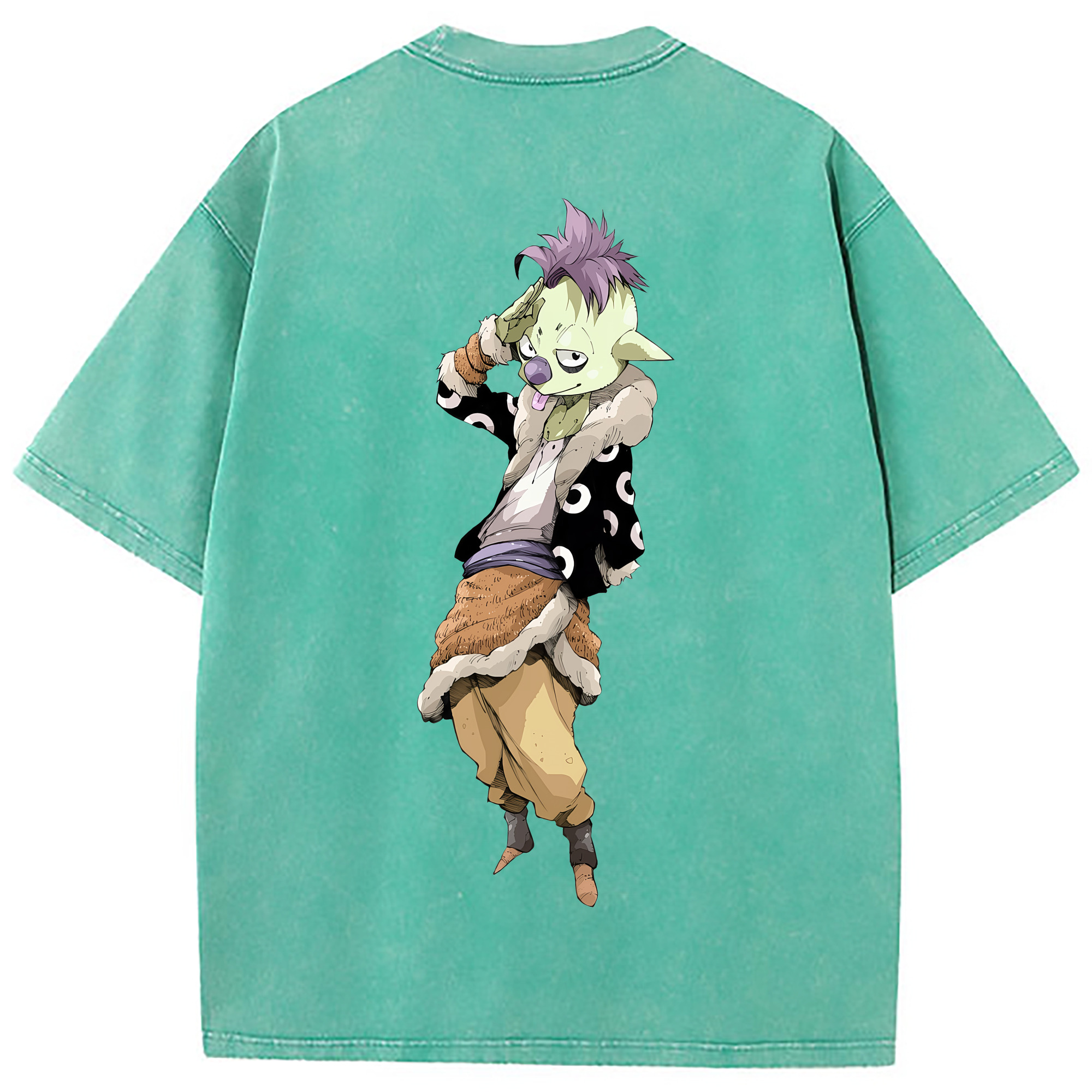 （画像用） 転スラ Regarding Reincarnated to Slime 綿100% ヴィンテージ風 半袖Tシャツ（背面プリント）